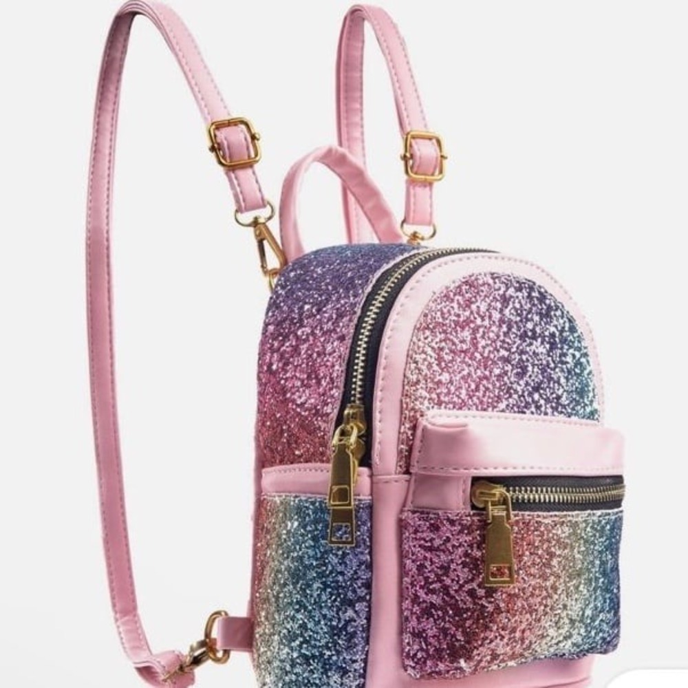 Glitter Rainbow Mini Backpack Cute Small Backpack Purse Shoulder Bag
